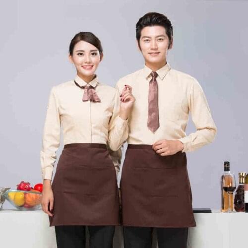 Fast Food Shop Cafe Waitress Uniform Jacket Hotel Overalls Summer Womens Restaurant Dining Long Sleeve Waiter Work Wear H2316