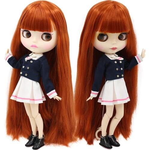 ICY DBS Blyth Doll 1/6 bjd toy 30cm red brown Hair white skin joint body matte face girl gift ob24 nude doll