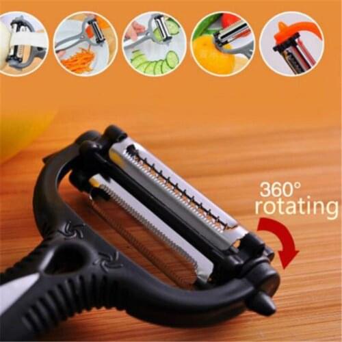 Multi-functional Vegetable Fruit Peeler 360 Degree Rotary Stainless Steel Carrot Potato Slicer Cutter Kitchen Cooking Tools