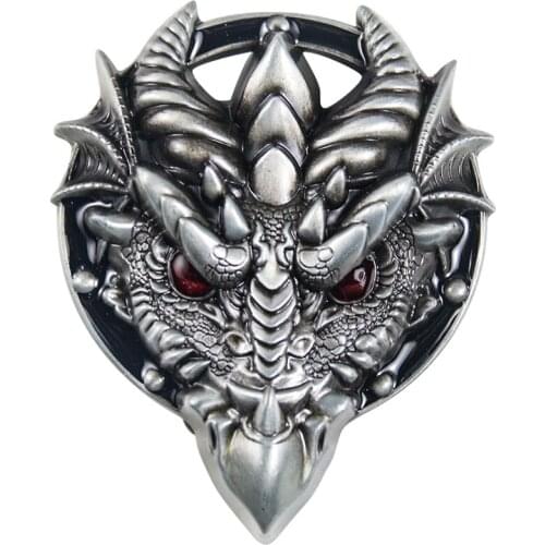 Mens Belt Buckle Personality Dragon Head Red Eye Belt Buckle for Men Women Fit for 4cm Belts Western Cowboy Jeans Accessories