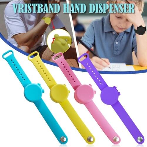 Soft Silicone Wristband Refillable Hand Gel Dispenser School Supplies Portable Wearable Soap Dispenser with Squeeze Bottle