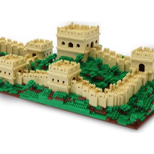 Lezi 8022 World Famous Architecture Model Set Great Wall Micro Mini Blocks Ancient Chinese Military Engineering China Brick Toys