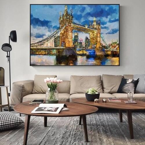 Abstract Sydney Opera House Seascape Wall Paintings London Tower Bridge Posters And Prints Modern Home Decor Pictures Cuadros