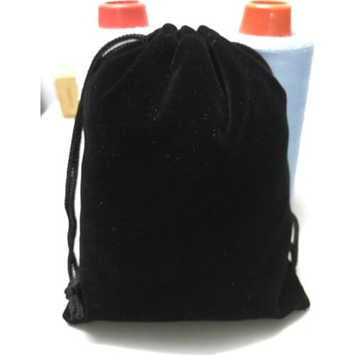 5pcs black velvet cheap drawstring bags custom 11*14cm velvet jewelry bags small gift pouches for jewelry packaging and storage