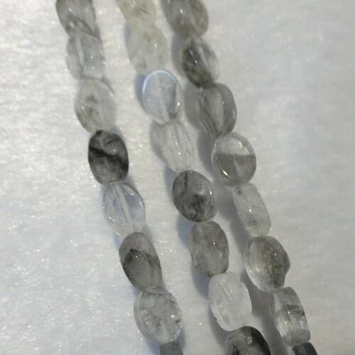 Wholesale 168pcs Oval Shape Rutilated Quarts Natural Stone Loose Beads Accessories Jewelry Making Earring Bracelet Necklace Free