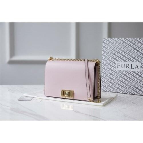 Original FURLA Womens Bags,High Quality Leather Upper Bags Pink Color Size 24cm x 16cm x 8cm