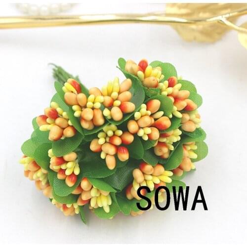 10 colors Artificial Foam Stamen Flower Bouquet Wire Stem/ For Scrapbooking Wedding Box Decoration 10pcs/lot