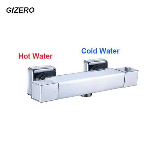 Contemporary Bathroom Shower Faucet Temperature Control Wall Mounted Thermostatic Mixing Valve Chrome Brass Bathtub Faucet ZR963