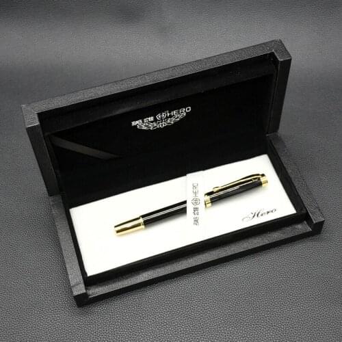 The New Hero 760 Business Gift Fountain Pen Standard 0.5mm Iridium Nib Black Gift Box High-grade Gift Ink Pen