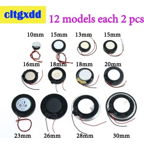 12 models Ultra-thin Mini With Wire Speaker Loudspeaker Diameter 10 13 15 16 18 20 23 26 28 30 mm For Moblie Phone DIY Electroni