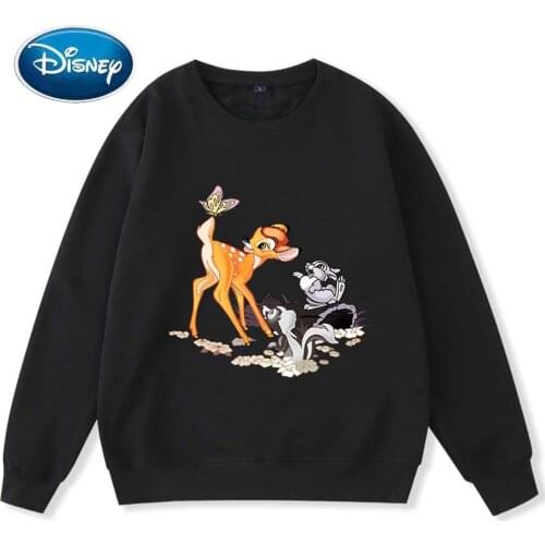 Disney Sweatshirt Fashion Bambi Deer Rabbit Thumper Cartoon Print Sweet Women Unisex Long Sleeve Harajuku Streetwear Top 9 Color