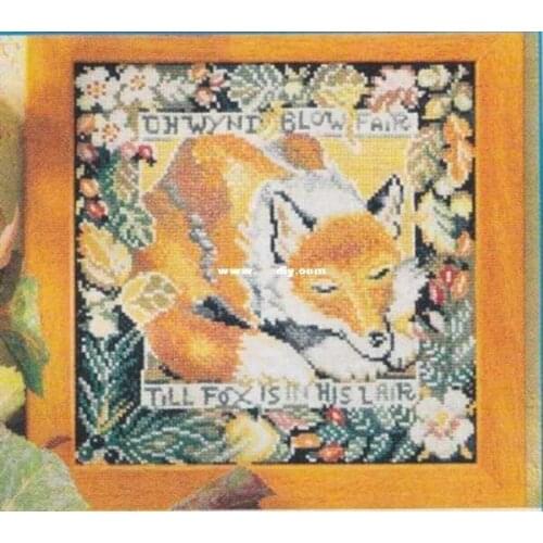 Gold Collection Counted Cross Stitch Kit Wind blow fair till Fox is in His Lair, Autumn Fox