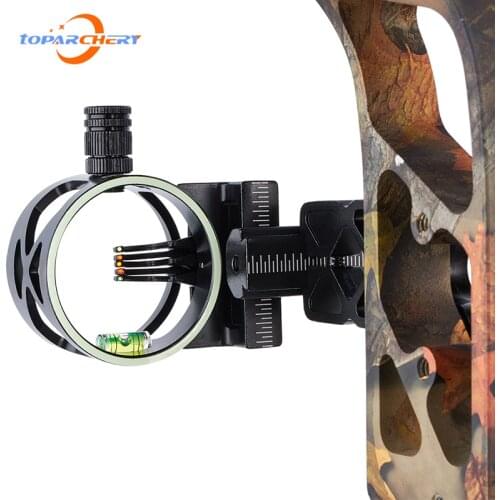 1pcs Archery 5 Pin Bow Sights Micro Adjustable Ultra Light Bow Sight Upgrade Replacement for Recurve/Compound Bows Accessories