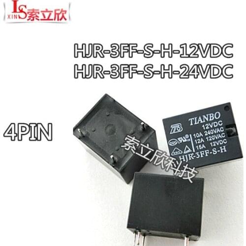 10pcs/LOT New relay 100%Original HJR-3FF-S-H HJR-3FF-S-H-12VDC HJR-3FF-S-H-24V HJR-3FF-S-H-DC12V HJR 3FF S H 24vdc 10A 4PIN