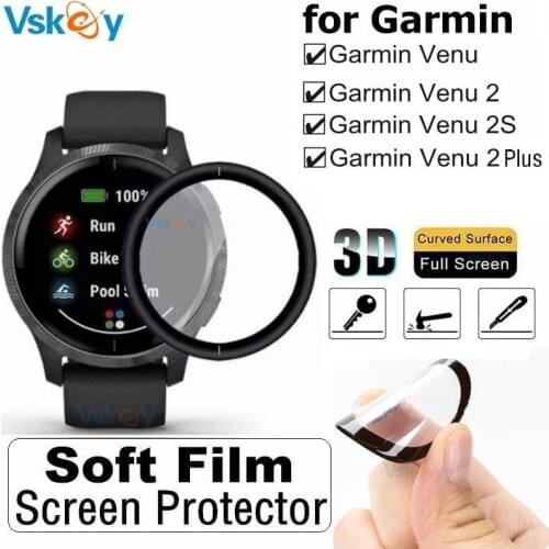 100PCS 3D Curved Soft Screen Protector for Garmin Venu 2S Venu2 Full Coverage Smart Watch Protective Film (Non Tempered Glass)
