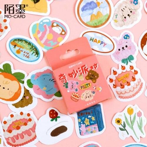 45 Pcs Animals Party Stationery Sticker Scrapbooking Planner Journal Diary Decorative Label Boys Girls Kids Diy Craft Stickers