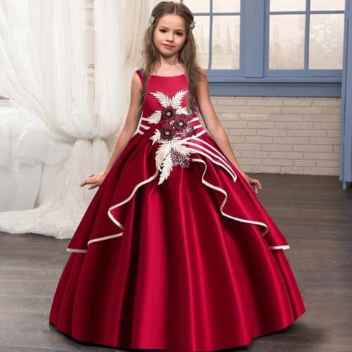 2021 Summer Retro Evening Ankle Length Kids Dresses For Girls Children Costume Princess Girl Party And Wedding Dress Embroidery