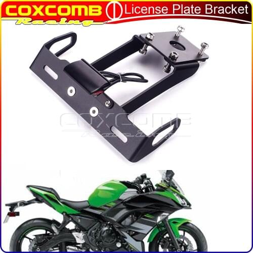 For KAWASAKI NINJA 650 Z650 NINJA650 2017-2020 Motorcycle CNC Aluminum LED License Plate Bracket Registration Plate Holder