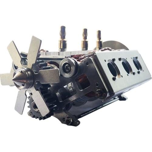 Metal V6 Electromagnetic Engine Model Motor Model Teaching Show Model For 1/10 Model Car Children Educational Toys Birthday Gift