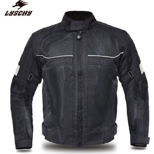 LYSCHY Men Motorcycle Jacket Summer Moto Riding Jacket Breathable Motorcycle Full Body Protection Moto Cross Motorbiker Clothing