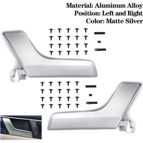 Interior Door Handle Repair Kit Left and Right for Mercedes-Benz X204 GLK-Class W204 C-Class Aluminum Alloy Matte Silver
