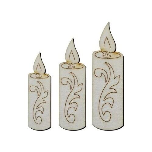 O34 Candle Set Pack Ornamental Wooden Object paintable decorative objects декоративные предметы под роспись