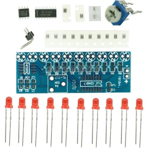 NE555 CD4017 Running LED Flow Light Electronic Production Suite Control Board Module Capacitor Oscillator Clock Siganal DIY Kit