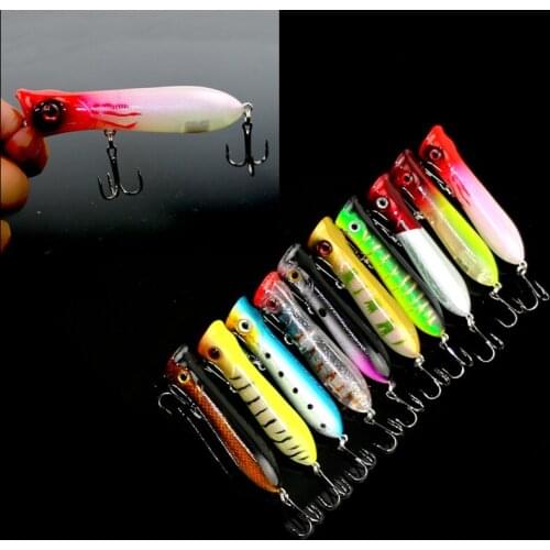 New Popper Fishing lure Hard Artificial Baits 10Pcs Hard Plastic Wobblers 8cm 11g