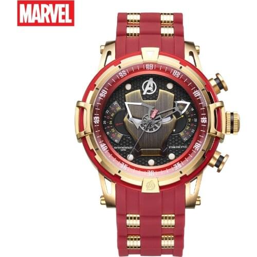 Original Marvel Mens Watch Iron Man Waterproof Quartz Watch Casual 5-pin Multifunction Mens Watch Men Watches 2020 Luxury