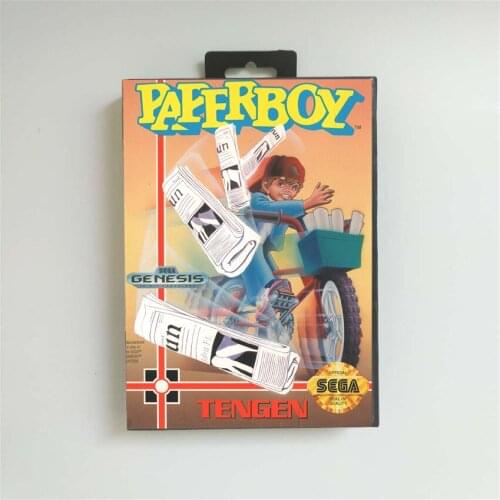 Paperboy - USA Cover With Retail Box 16 Bit MD Game Card for Sega Megadrive Genesis