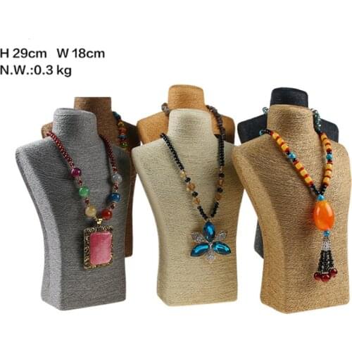 PVC Bust Shape Exhibitor Show Nice Necklace Hanger Jewelry Display Necklaces Pendants Mannequin Holder Jewellery Stand