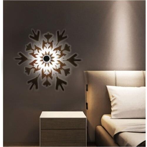 Nordic LED Wall Lamp 3D snowflake Shadow kids Wall Lights 110-240V Celling Light luz pared Novelty Wall Light for Home kids room