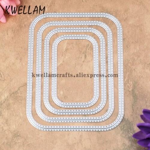 Outside In Stitched Rectangle Stackables Metal Die cutting Dies For DIY Scrapbooking Photo Album Decorative Embossing 7102606