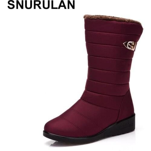 SNURULAN Knee-high boots; womens winter boots made of thick plush; winter waterproof; Non-slip womens shoes; warm womens boot