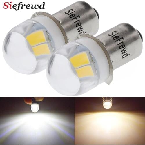 2Pcs P13.5s PR2 LED Bulb 3V 4.5V 6V DC 5630 2 SMD White/Warm White Miniature Light Replace For Torch Flashlight Bicyle Work Lamp
