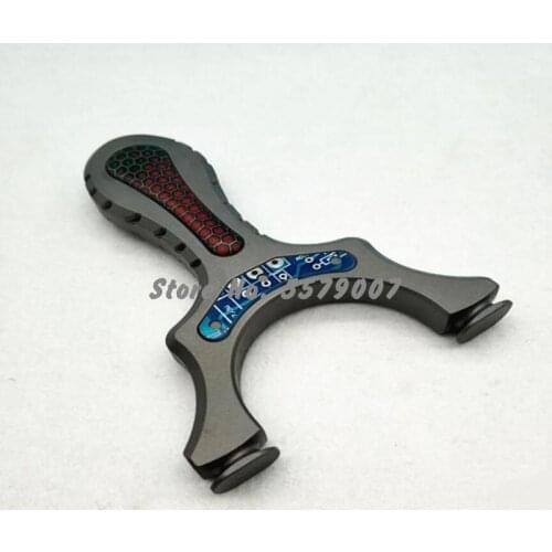 Tc21 Titanium Alloy Cnc Flying Tiger Flat Rubber Band Slingshot Athletic Shooting Fishing Slingshot Outdoor Hunting Catapult Bow