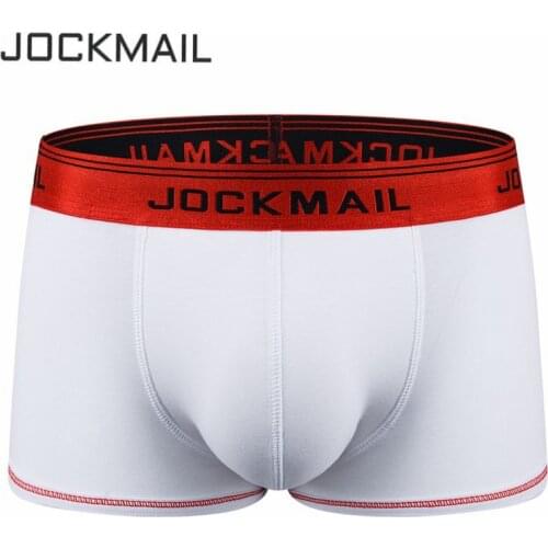 Jockmail New Brand Breathable Boxers Cotton cueca Gay Men Underwear penis U convex Big pouch Sexy Underpants calzoncillo hombre