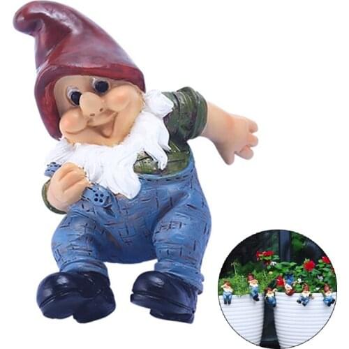 Flower Pot Decoration Climbing Elf Dwarf Desktop Ornaments Vase Decor Gnome for Home Indoor Desktop Decoration Art