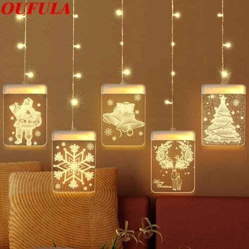 USB 3D Christmas LED Holiday Light Santa Jingling Bell Snowflake Snowman Window Decorations lights Children Gift kids Toys