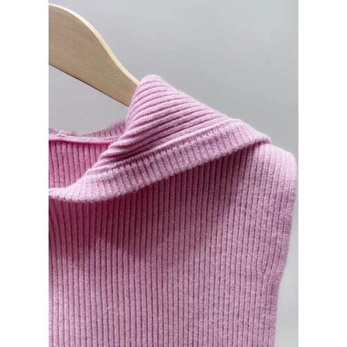 Women Pink Knit Hooded Vest Sweater 2021 Autumn New Sleeveless Lace-Up Ladies Sweet Knitted Pullover Tops