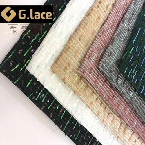 1Y/lot new fashion Sequins embroidered sewing mesh fabric for suit jacket dress accessories DIY material