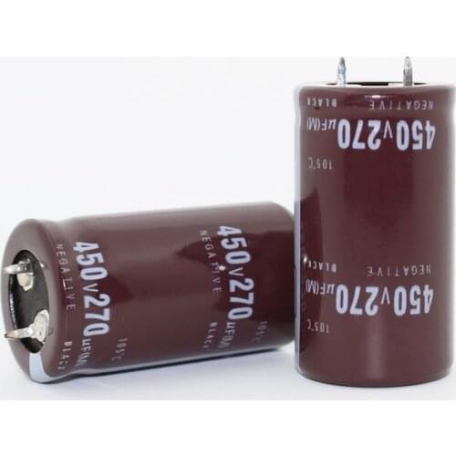 10pcs 450V270UF 25*45mm 270UF 450V Electrolytic capacitor