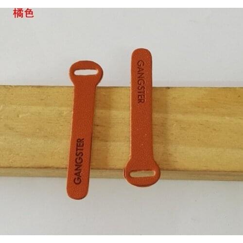 100pcs/lot Chaep Leather PU Letter Tag Head Zipper Pull Lot Accessories Decoration