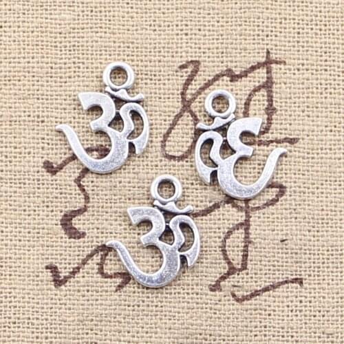 30pcs Charms Yoga Om 15x12mm Antique Making Pendant fit,Vintage Tibetan Silver color,DIY Handmade Jewelry
