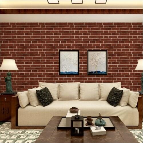 3D PVC Waterproof Brick Textured Wallpaper Vinyl Brick Stone Embossed Wallpaper Living Room Bedroom Background Wall Decor Paper