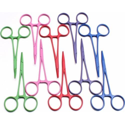 5" Hemostatic Forceps Straight / Curved Tip Forceps Pliers Pets Hemostatic Tool Durable Hemostasis Aid Precision Tweezers C6201