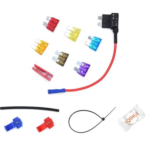 6PCS/Set 16-gauge 12V Car Add-a-circuit Fuse Adapter cutter Fuse Holder GPS Navigator Cigarette Lighter Added Tool Kits