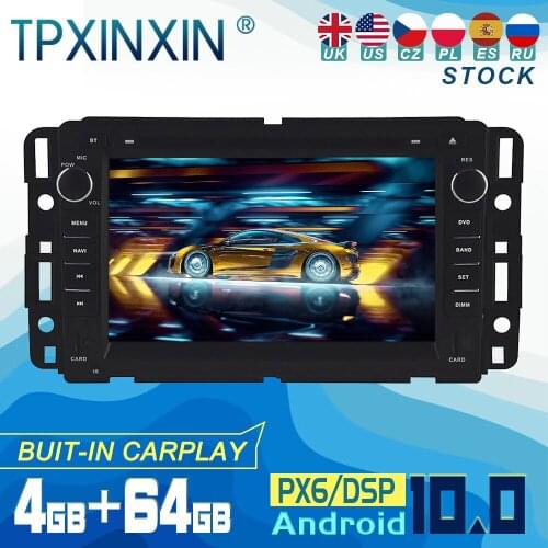 For GMC Yukon Tahoe 2007-2012 Android 10 Carplay Radio Player Car GPS Navigation Head Unit Car Stereo CD DVD WIFI DSP BT