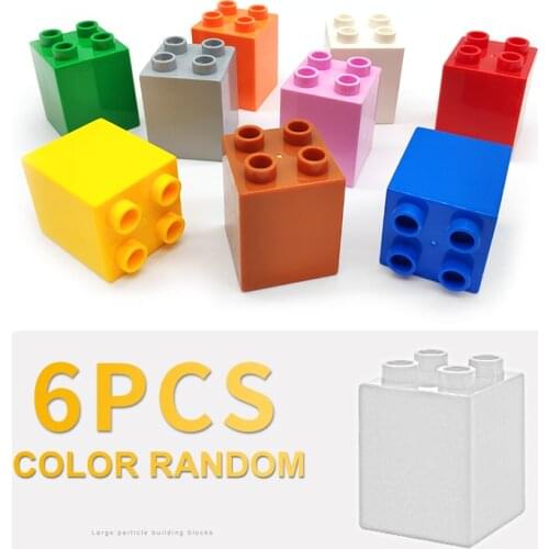 6pcs Big size Building Blocks 2x2 dots high Bricks Compatible Big Size baseplate Original Square accessory child DIY Toys set