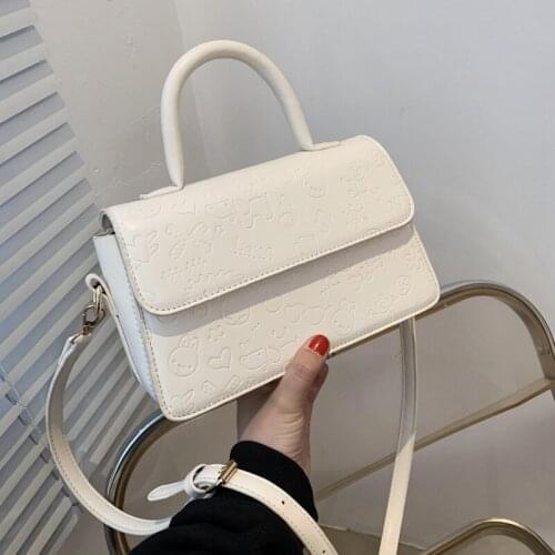 YOUSE Brand 2021 Spring and Summer Bag Female Trend Embossed Cross-body Bag Versatile Small Square Bags Tote Bags Designer Bag